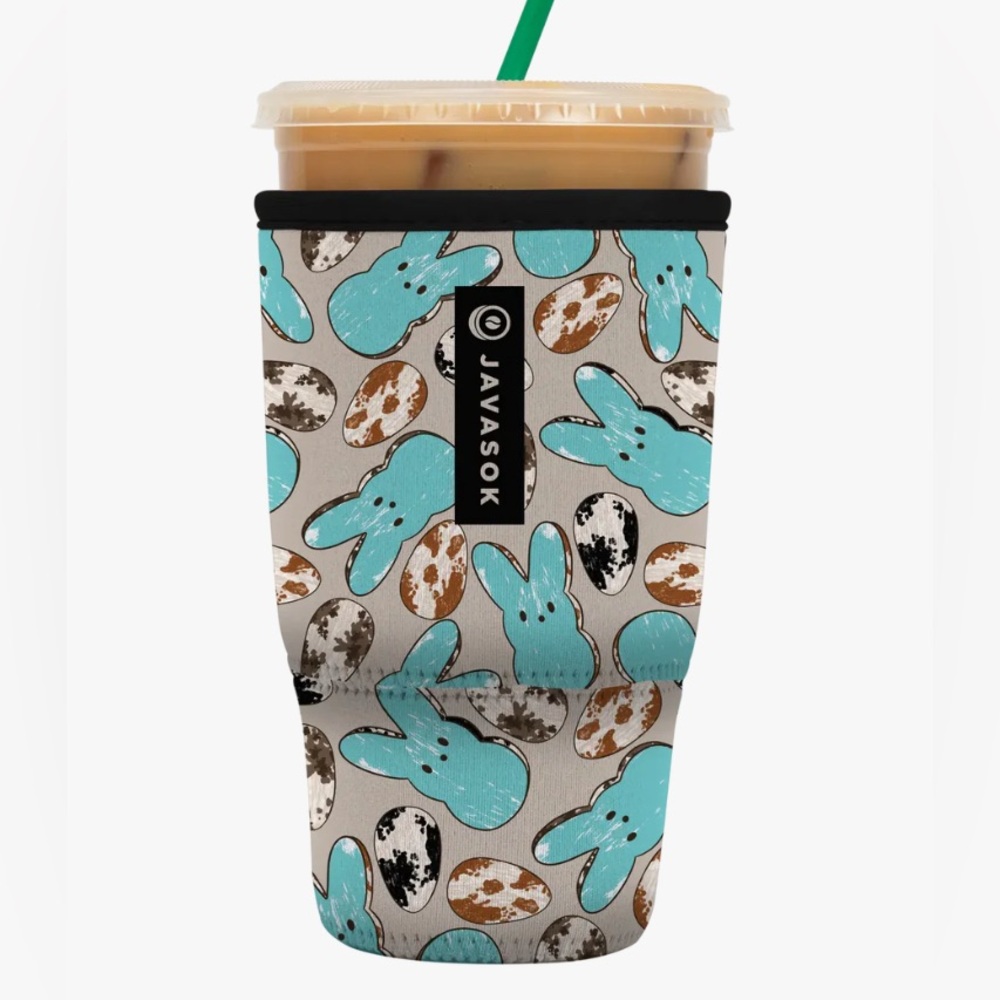 JavaSok Blue Bunny and Egg Sleeve 32oz